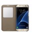Husa S-View Cover pentru Samsung Galaxy S7 Edge, Gold
